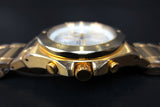 Seiko Chronograph Watch Large 44mm Case 10bar Model 7T92 3 Subdials Gold Tone