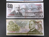 4 Costa Rica Banknotes from 1977 and 1978, 5-10-20 and 50 Colones, VF