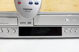 Toshiba DVD Player and Hi-Fi Stereo Video Cassette Recorder VCR SD-V383SC, Remote SE-R0066