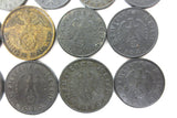 21 WWII Nazi Germany Coin Collection 1938 to 1944, 1, 5 and 10 Reichspfennig