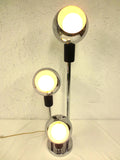 Mid Century Chrome Light Lamp 32", Atomic Age, 3 Chrome Balls, Eames Reggiani