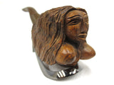 Vintage Estate Tobacco Pipe Topless Long Hair Woman by Briar, Custom Carved