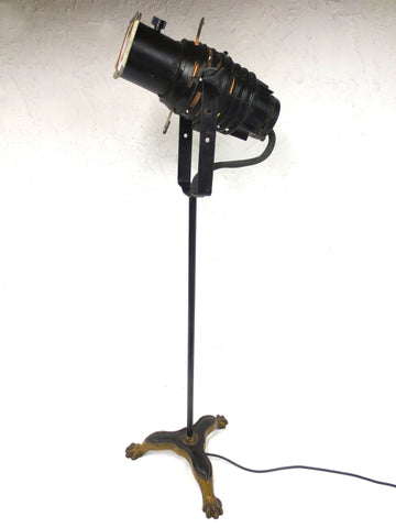 Vintage Industrial Tripod Floor Light 44", Floor Lamp Spotlight, Claw Feet