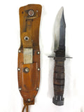 Vintage Japanese Pilot Military Combat Survival Knife 9", Stone and Sheath