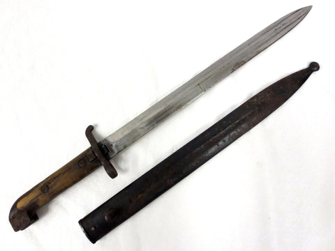 WWI Swedish Mauser Bayonet 18", Locking Scabbard, Carl Gustaf, Crown Over C