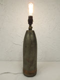 Vintage Mid Century Brass Shell Desk Lamp 18", Trench Art Industrial Table Lamp