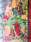 Antique Religious Chromolithograph Our Lady of Rosary by Madonna V Rosenkranz