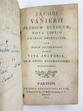 Antique 1817 Book by Jacobi Vanierii, Latin & French, College Sainte Barbe Paris