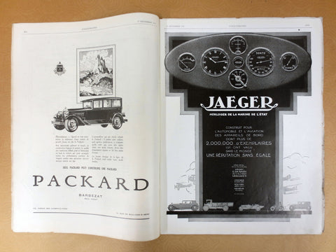 Antique 1927 Paris Newspaper L'Illustration, Standard Oil, Jaeger, Packard Cars