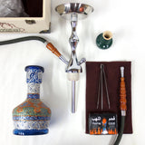 Shisha Nargile Hookah 18" Tobacco Water Pipe Vase Set, Luxury Sharqeyat Handmade Box