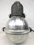 Vintage 1960s Holophane Street Globe Light Fixture 12" Dia, Industrial Spotlight