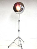 Vintage Mid Century Chrome Ball Sputnik Floor Lamp 45", Tripod, Swivels, 660W