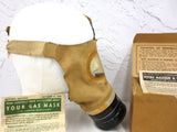 WWII 1942 Civilian Gas Mask Respirator, Instructions and Original Box, Dominion