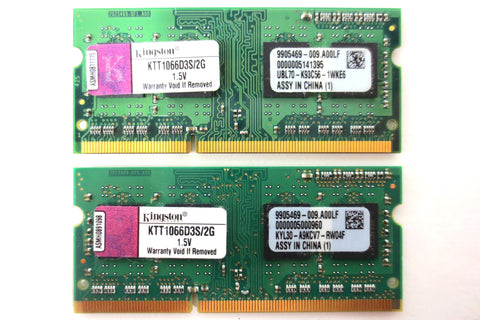 New Kingston 4GB 2x2GB RAM for Toshiba KTT1066D3S/2G DDR3 1066MHz PC3-8500 SODIM