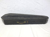 Antique Violin Wood Case 30" Handmade, Black Casket Funeral, Brass, Folk Art