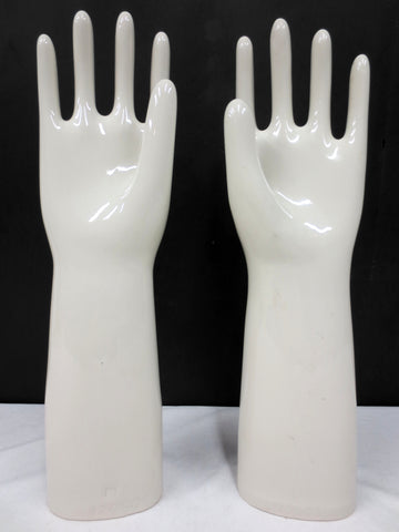 Vintage Industrial Porcelain Glove Molds made in England 18" Tall, Signed AHG