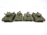 Lot of 4 Aurora WWII Army Military Mini Tanks, Toy Models, USA, Complete