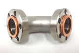 MDC 90° High Vacuum Fitting 1.33" Conflat Flange to Flange w/ 2 Copper Gaskets