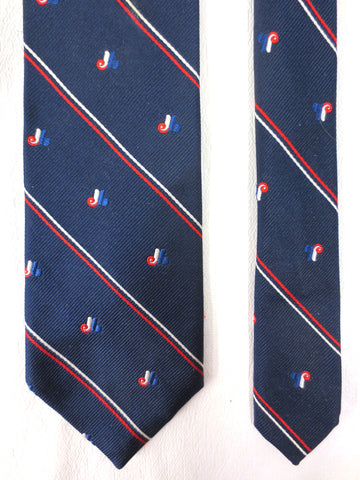 Vintage Montreal Expos Baseball Silk Tie 55" Long, Major League Baseball Tie