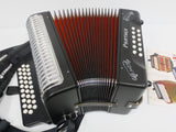 Hohner Panther Button Accordion, GCF Sol Diatonic Accordion, With Straps & Book