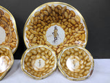 Vintage Mr. Peanut Metal Bowls Set of 6, Peanuts Serving Plates 3" and 6", Tin