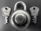 Miniature Vintage Lock with 2 Keys Signed Dep Burg Germany, Silver, Pendant