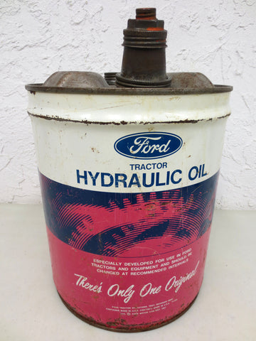 Vintage 1967 Ford Tractor Hydraulic Oil 4.16 Imperial Gallons Can, M-2C41-A