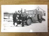 Vintage 1940's Photo of 2 Deer Hunters Sitting on Jeep in Winter, Montreal