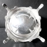 Vintage Silver Plated Butter Caviar Dish, Globe Shape, Sliding Roll Top, England