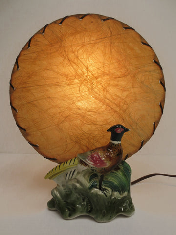 Vintage 1950's TV Light Peacock Shafford Porcelain, Large 9X11" Peacock Bird Lam