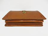 Vintage Leather Attache Case Cognac Brown, Cow Hide, Cheney England, KEY