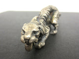 Vintage Cougar Tiger Pewter Figurine 2 3/4" Long, Attacking Position, Long Tail