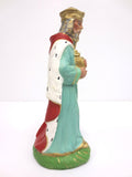 Vintage Nativity Manger King Figurine 7", Christmas Creche, Paper Mache Italy