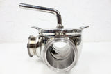 3-Way Stainless Steel Sanitary Valve 3 1/2" Flanges, Gaskets, Disassembles in 3