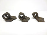 Lot 3 Antique Cast Iron Hinges Signed House, Primitive Pivot, Cabinet Door Hinge