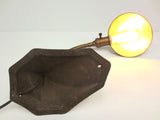 Antique Art Deco Desk Lamp, Gooseneck Light, Cast Iron Heptagon Base, Rewired