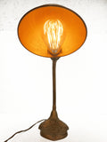 Vintage Antique Art Deco Cast Iron Gooseneck Lamp Light, Ornate, Gold, Rewired