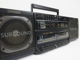 Vintage Fisher Surround Speakers Boombox PH-W803, Dual Tape Deck, Equalizer