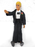 Vintage 1968 Wedding Ken Doll in Tuxedo 12" Signed Mattel, Blond Hair Blue Eyes