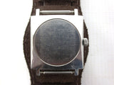 Rare Vintage Valgine Pressurized Automatic 25 Jewels Swiss Watch, 120 Feet 3 ATM, Date, Pilot Leather Band, Date, Square Case, Thin