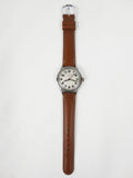 Vintage 1940's Girard Perregaux Sea Hawk Men' Watch with Rare Glow in the Dark Army Military Dial, White Dial, New Brown Leather Band