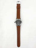 Vintage 1940's Girard Perregaux Sea Hawk Men' Watch with Rare Glow in the Dark Army Military Dial, White Dial, New Brown Leather Band