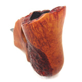 Large 7.5" Rustic Red Wood Tobacco Pipe Signed Brigham with Box, New Old Stock