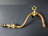 Antique Victorian Brass Gas Lamp Light Arm, Ornate Leaves Light Fixture Sconce