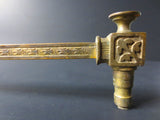 Antique Victorian Brass Gas Lamp Light Arm, Ornate Flowers Light Fixture Sconce